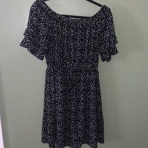 Off shoulder polka dot dress
